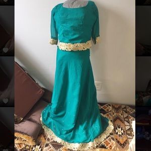Turquoise indian dress Sari